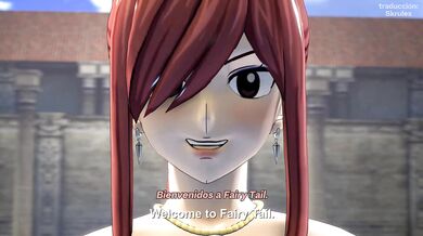 Erza Scarlet Diligencia a Dos Reclutas por el Amor al Culo