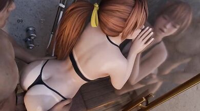 Slutty Kasumi Gets Taken Hard in a Black Bikini