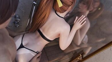 Slutty Kasumi Gets Taken Hard in a Black Bikini