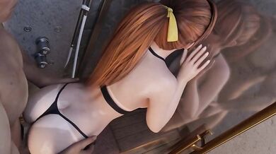Slutty Kasumi Gets Taken Hard in a Black Bikini