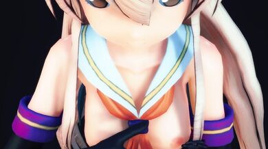 Shimakaze's Huge Cock Makes Her Scream in Pleasure on Halloween Night, and She Loves It!