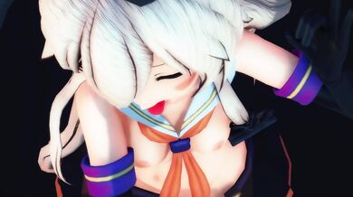 Shimakaze's Huge Cock Makes Her Scream in Pleasure on Halloween Night, and She Loves It!
