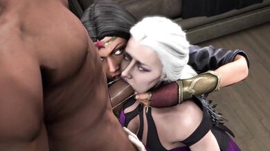 Lesbian Superheroes Lend a Hand to Their Girlfriend Wonder Woman and Mortal Kombat's Sindel in 'Wonder Woman and Sindel Helping Hand'