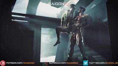Ethan Winters & Chris Redfield: Resident Evil Threesome Fuck Fest
