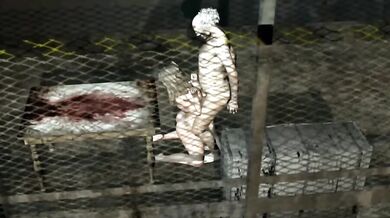 Titfucking on a Balcony