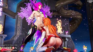 (Uncensored) Star Guardian Xayah and Miss Fortune in a Hardcore BJ Action