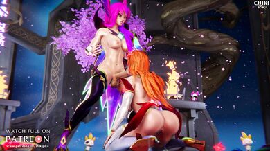 (Uncensored) Star Guardian Xayah and Miss Fortune in a Hardcore BJ Action