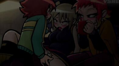 Three hot babes get intimate with each other in a steamy lesbian threesome.