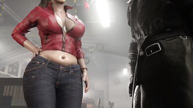 Claire's Naked Battle with Mr. X in Axen-Style Animation!