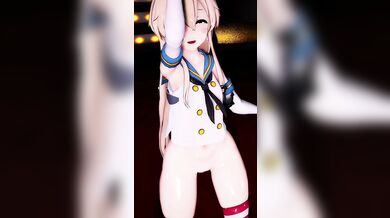 Sailor Shimakaze's Explosive Orgasmic Adventure in Booo! [MMD R18]