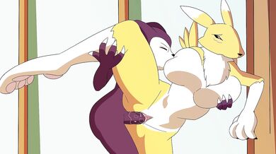 Giving head to the Digimon girls