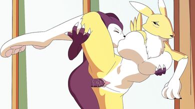 Giving head to the Digimon girls