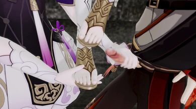 Tingyun's Slutty Feet get Worshiped by Fu Xuan and Kazuha in Kinky Foot Fetish Porn