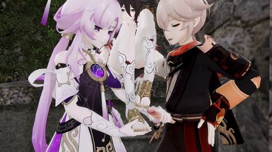 Tingyun's Slutty Feet get Worshiped by Fu Xuan and Kazuha in Kinky Foot Fetish Porn