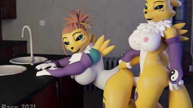 Bacn Splashes Cum in the Kitchen Fun!