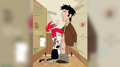 Panty-less Frankie Gets Fucked in Public Restroom by SuitedFox