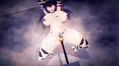 Horny Cowgirl Fucked by Mechanical Beast in Barely-There Bikini