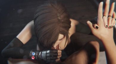 Tifa Lockhart's Facial Obsession with Bulging Senpai [Black Lipstick Removed for Better Access]