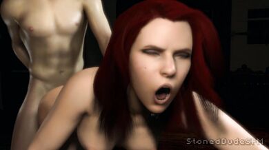 Black Widow's Ass Invaded by a Large Dick