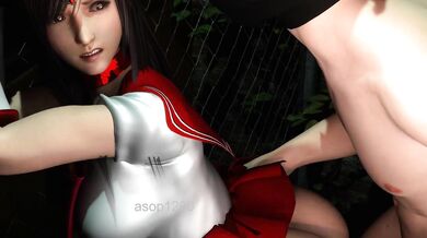 Aerith's Tight Slit Gets Ravaged by Sailor Tifa's Huge Cock