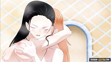 Futa Nami and Futanari Robin Get It On