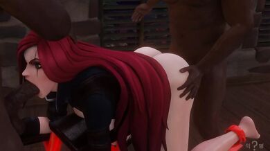Katarina's Two-Way Doggy Style Bondage Threesome