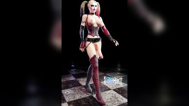 Walking Harley Quinn Gets a Huge Erection