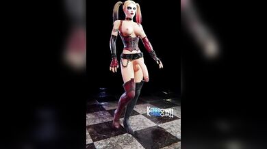 Walking Harley Quinn Gets a Huge Erection