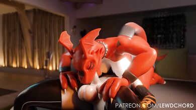 Guilmon's Big Dick Blow and Swallow: A Lewdchord Porn Experience