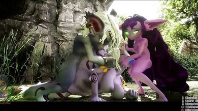 Lesbian Threesome with Double Penetration: Tristana, Soraka, and Lulu