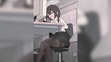Horny Futanari Office Slut Oozes Juices All Over the Workplace