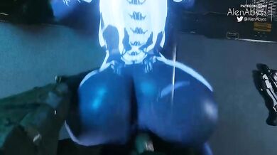 Busty Virtual Assistant's Anal Craving for a Demon Lord in the World of Video Games