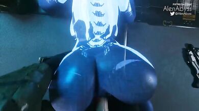 Busty Virtual Assistant's Anal Craving for a Demon Lord in the World of Video Games