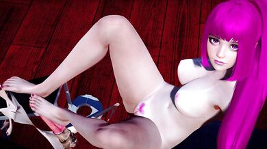 Hot Anime Slut Gives a Kinky Pink Footjob - The Hottest Girl Ever!