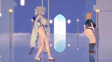 Yumi and Haruka's Chocolate Creampie Orgy at Maritan