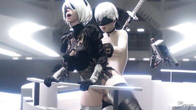 Fucking Yorha 2B on the Elevator with Bewyx