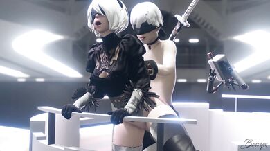 Fucking Yorha 2B on the Elevator with Bewyx