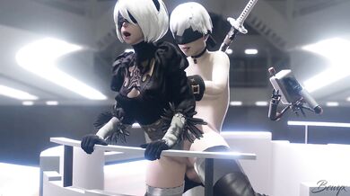 Fucking Yorha 2B on the Elevator with Bewyx