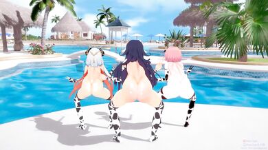 Horny Cowgirls Nila, Hexe and Astolfo's Spiritual Striptease!