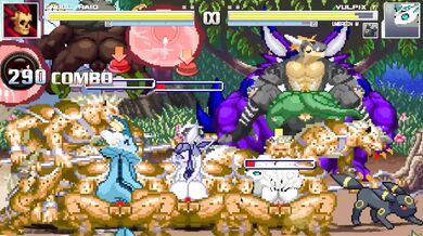 BDSM Gnolls dominate Vulpix's Eeveelution harem in bondage