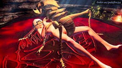 Swollen with Eggs - YoRHa 2B Fucks Alien Lifeform (Palefire34)