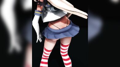 Anal Destruction: The Search for the Donut Hole [R18 MMD Porn] featuring Shimakaze and John Lui