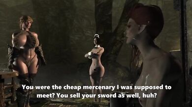 Andrea, the werewolf bitch with the massive tits and hunger for cock, gets fucked by a gang of horny warriors from Skyrim.