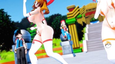 Pokémon Dance with Busty Nurses Joy and Misty, and Horny Teen May