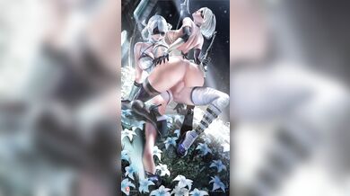 Sakimi Chan Gets Her Hole Stretched by Kaine and 2B