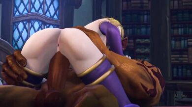 Jaina takes it from behind in reverse cowgirl by Garrosh's thick shaft.