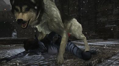 Young Khajiit De-stresses Dockworkers with Sexual Favors