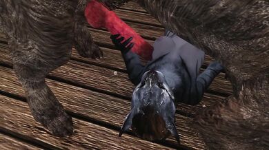 Young Khajiit De-stresses Dockworkers with Sexual Favors