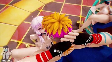 Blowjob Orgy with Hatsune Miku, Gumi Megpoid, and Yuzuki Yukari
