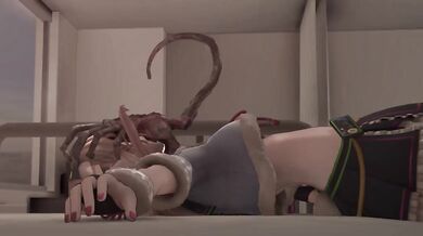 [DysonMMD] Mokota's Throat Ravaged by Facehugger's Deep Penetration